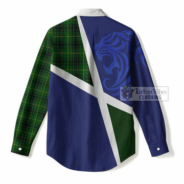 MacArthur (McArthur) The Scottish Football Crest Women Casual Shirt Lion-Tartan Army