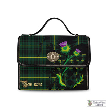 MacArthur Modern Tartan Waterproof Canvas Bag with Scotland Map and Thistle Celtic Accents