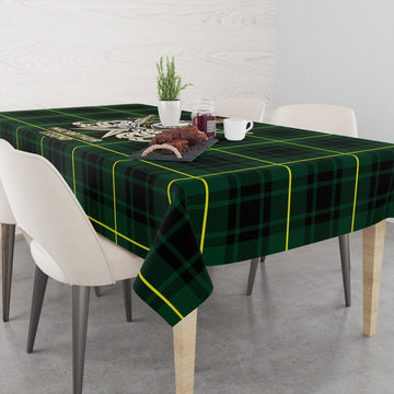 MacArthur Modern Tartan Tablecloth with Clan Crest and the Golden Sword of Courageous Legacy