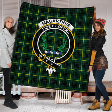 MacArthur Modern Tartan Quilt with Family Crest
