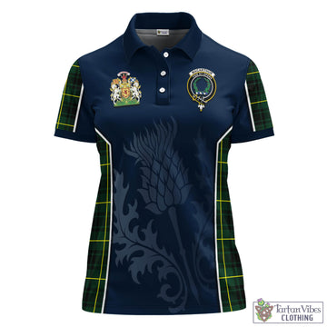 MacArthur Modern Tartan Women's Polo Shirt with Family Crest and Scottish Thistle Vibes Sport Style