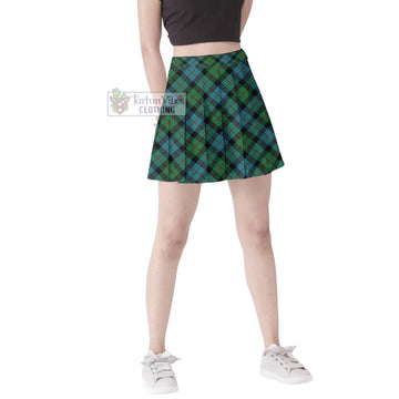 MacAskill Ancient Tartan Women's Plated Mini Skirt Cross Style Female - Tartan Vibes Clothing