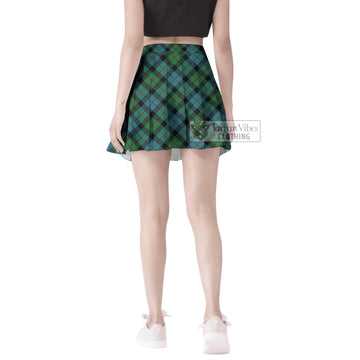 MacAskill Ancient Tartan Women's Plated Mini Skirt Cross Style - Tartan Vibes Clothing