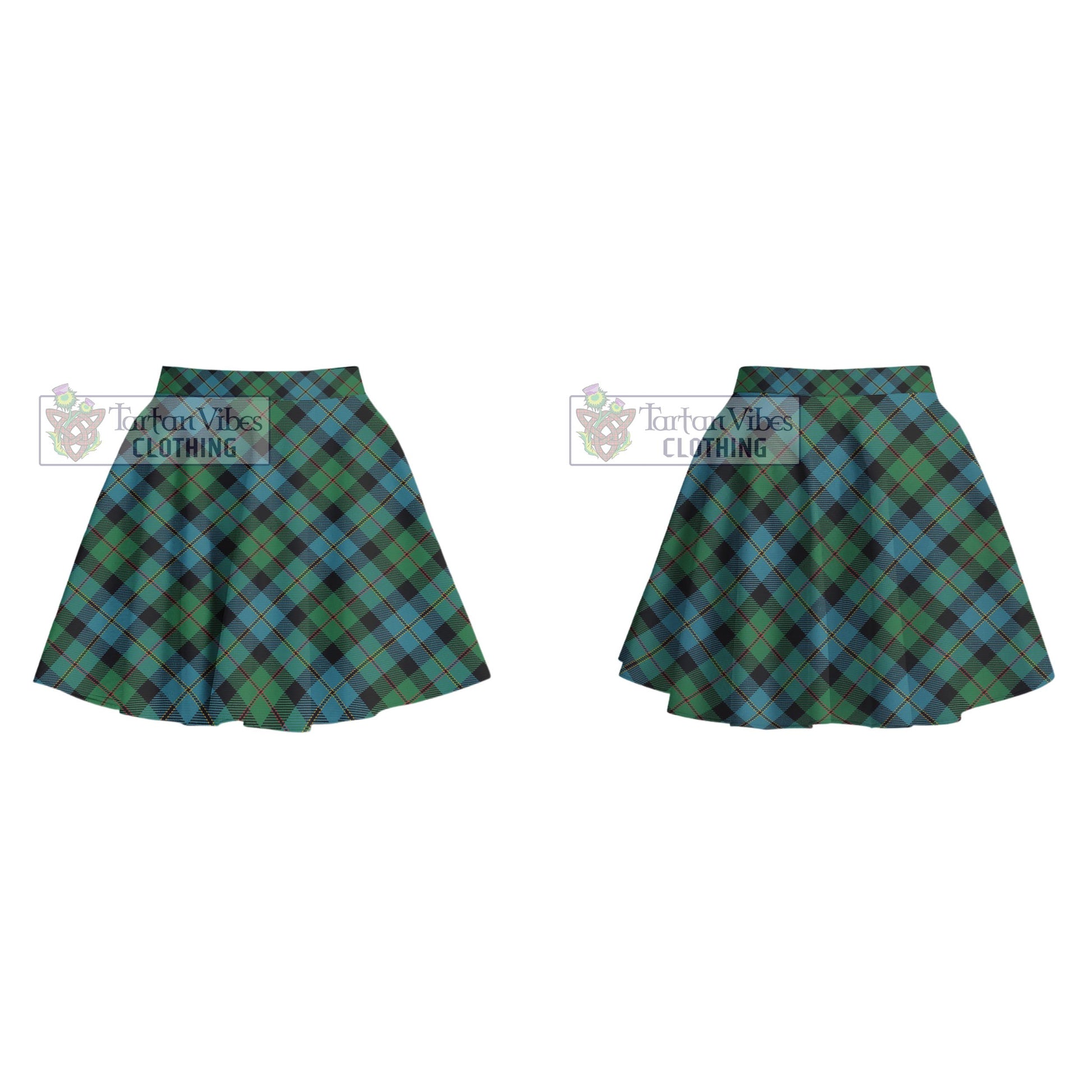 MacAskill Ancient Tartan Women's Plated Mini Skirt Cross Style - Tartan Vibes Clothing