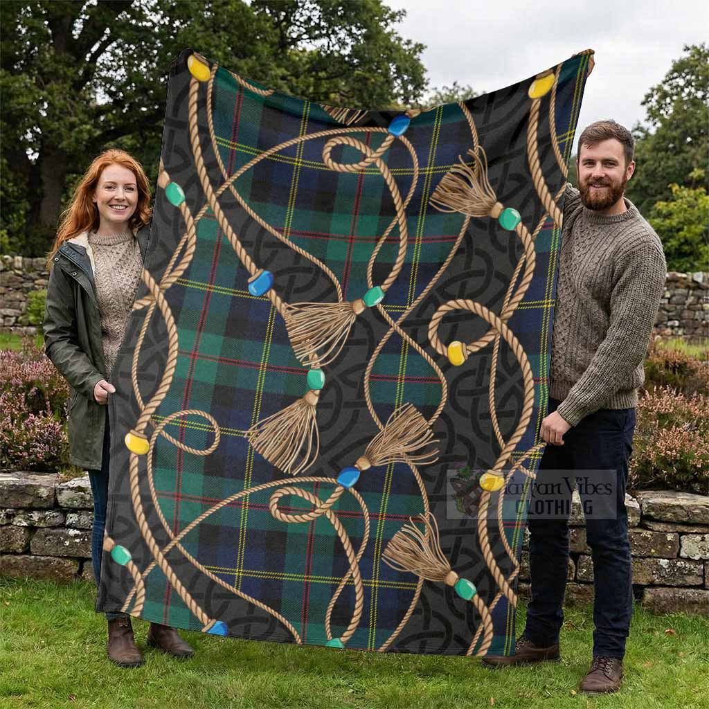 MacAskill (McAskill) Scottish Tartan Twisted Ropes Stylized Blanket - Tartan Vibes Clothing
