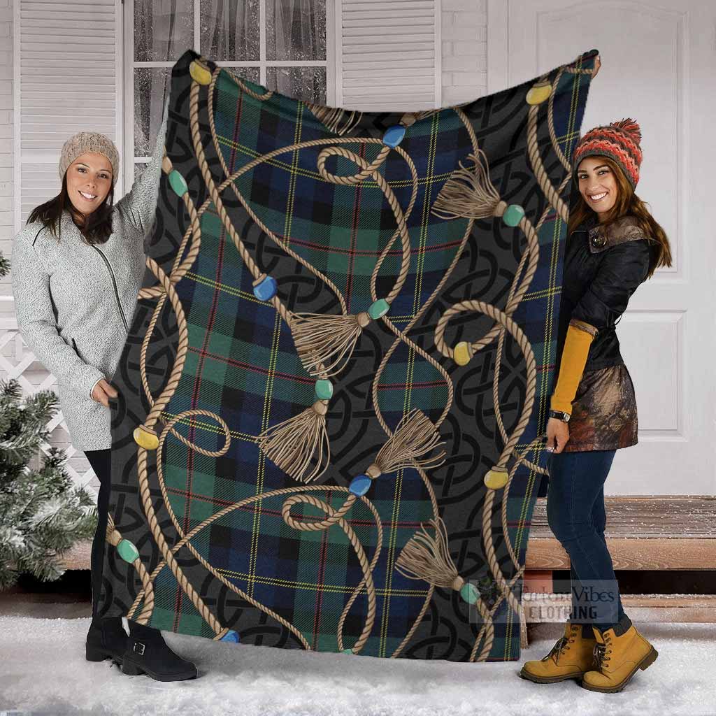 MacAskill (McAskill) Scottish Tartan Twisted Ropes Stylized Blanket - Tartan Vibes Clothing