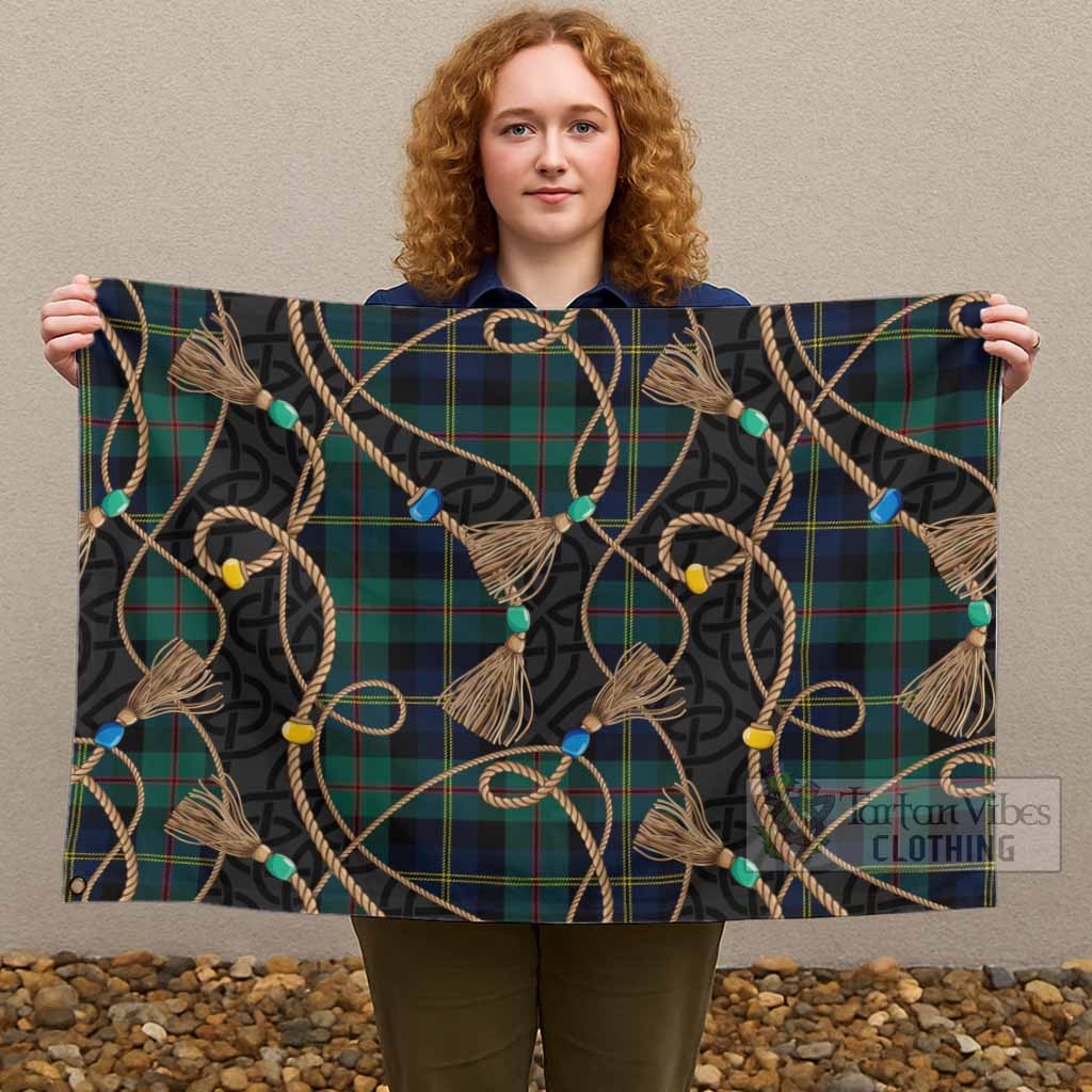 MacAskill (McAskill) Scottish Tartan Twisted Ropes Stylized House Flag - Tartan Vibes Clothing