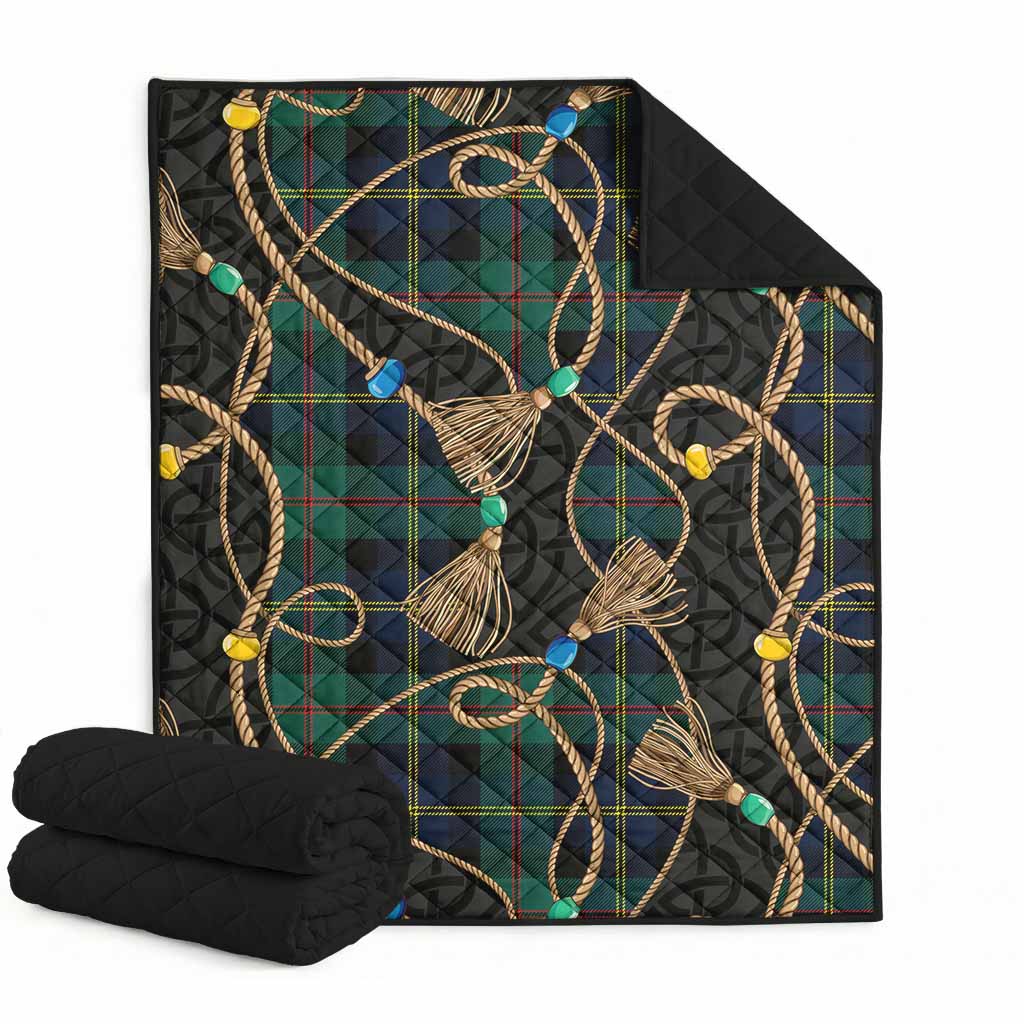 MacAskill (McAskill) Scottish Tartan Twisted Ropes Stylized Premium Quilt Super King Quilt 91" x 110" - Tartan Vibes Clothing