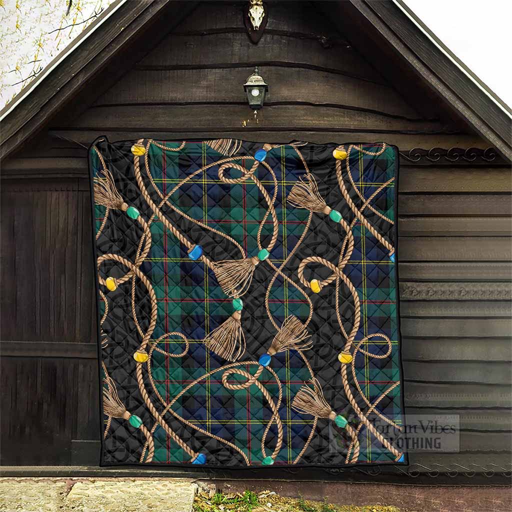 MacAskill (McAskill) Scottish Tartan Twisted Ropes Stylized Premium Quilt - Tartan Vibes Clothing