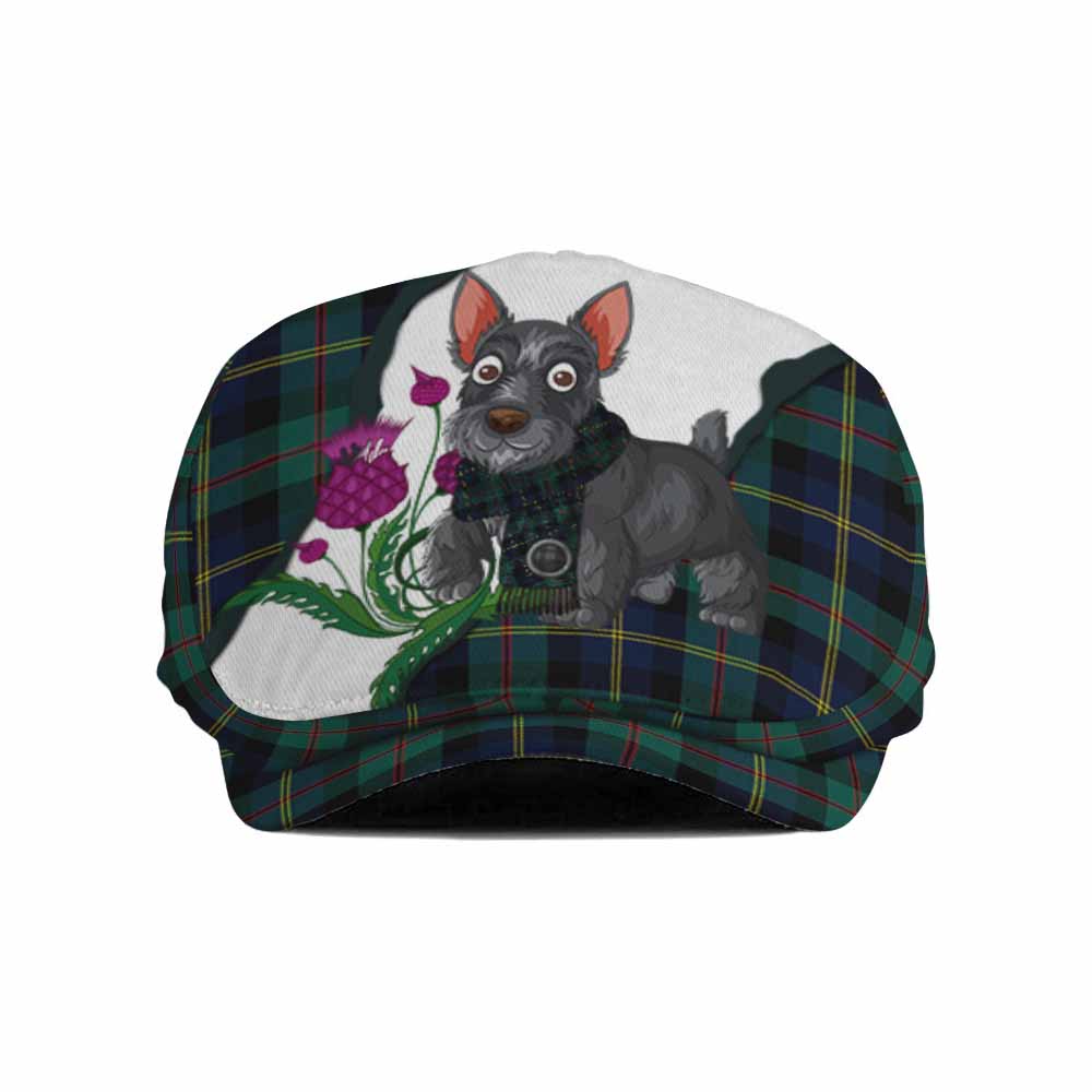 MacAskill (McAskill) Scottish Terrier Tartan Flat Cap, Jeff Cap Thistle Heritage Art Flat Cap - Tartan Vibes Clothing
