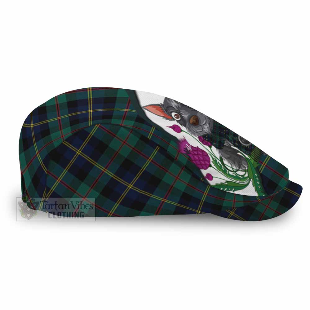 MacAskill (McAskill) Scottish Terrier Tartan Flat Cap, Jeff Cap Thistle Heritage Art - Tartan Vibes Clothing