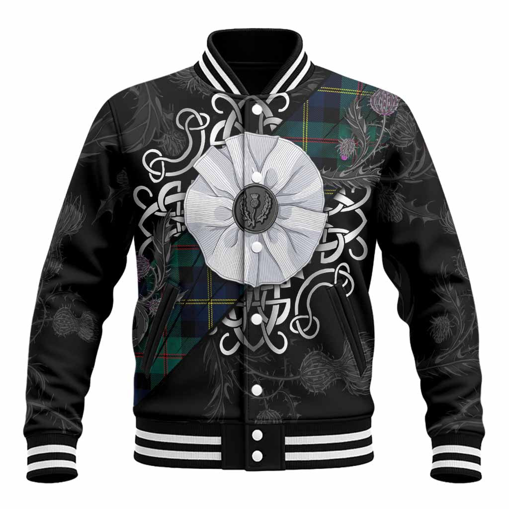 MacAskill (McAskill) Tartan Baseball Jacket Jacobite White Rose Unisex - Tartan Vibes Clothing