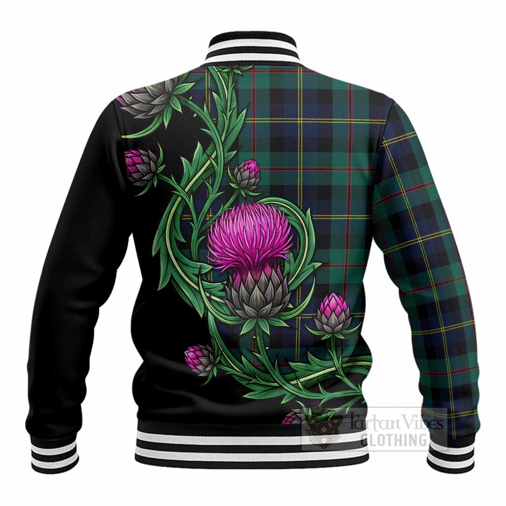 MacAskill (McAskill) Tartan Baseball Jacket Resilient Scottish Thistle - Tartan Vibes Clothing