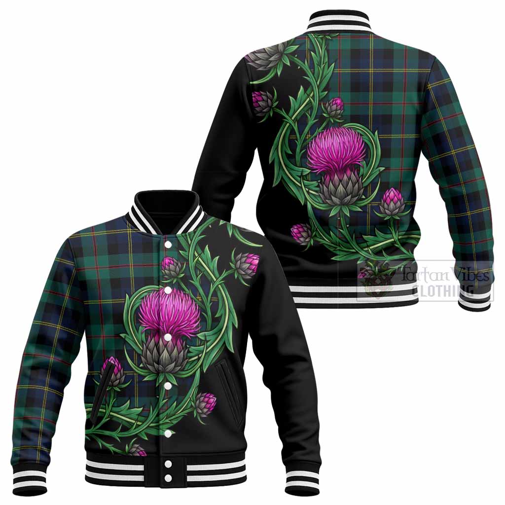 MacAskill (McAskill) Tartan Baseball Jacket Resilient Scottish Thistle - Tartan Vibes Clothing
