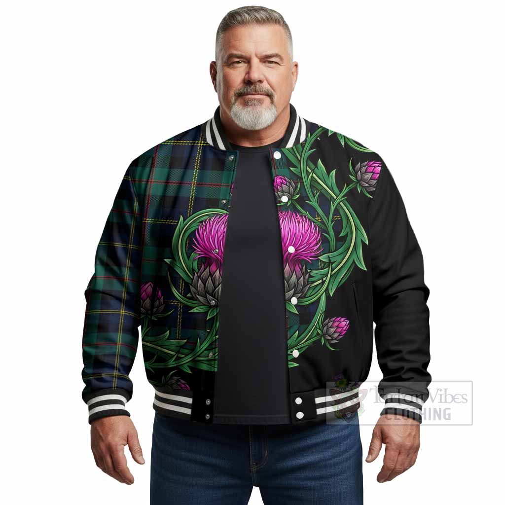 MacAskill (McAskill) Tartan Baseball Jacket Resilient Scottish Thistle - Tartan Vibes Clothing