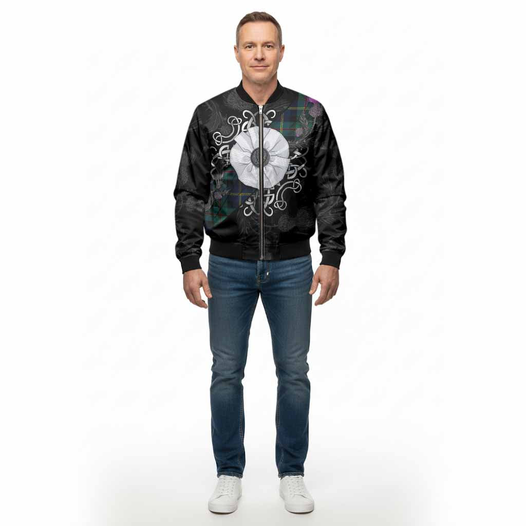 MacAskill (McAskill) Tartan Bomber Jacket Jacobite White Rose - Tartan Vibes Clothing