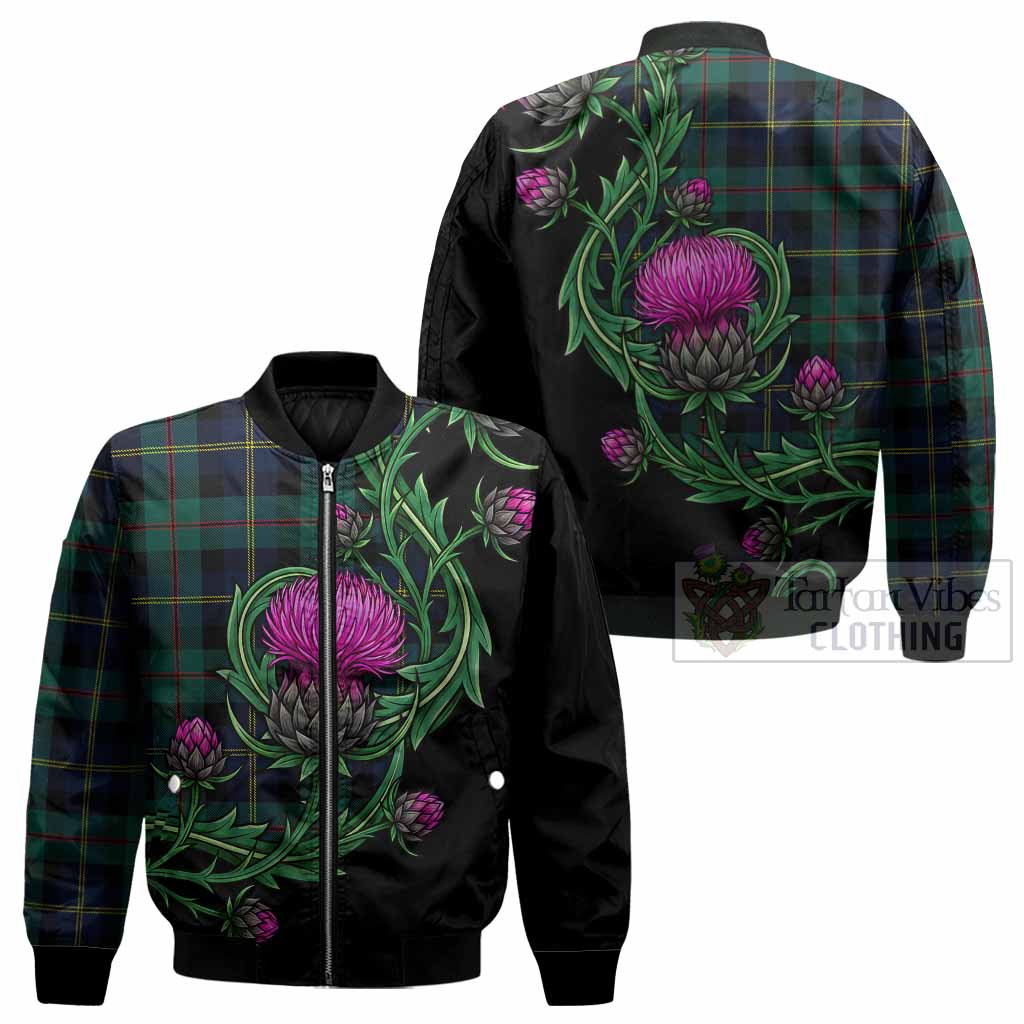 MacAskill (McAskill) Tartan Bomber Jacket Resilient Scottish Thistle - Tartan Vibes Clothing