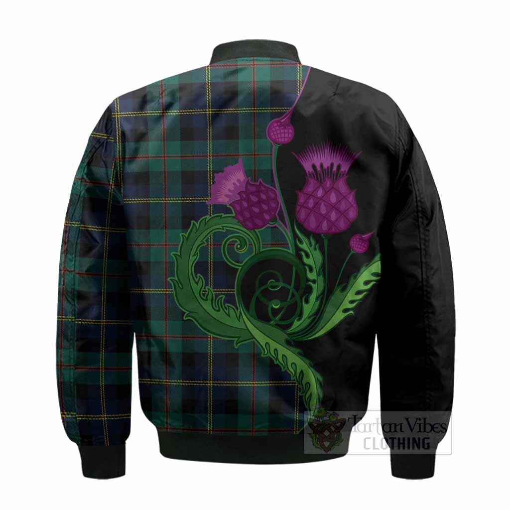 MacAskill (McAskill) Tartan Bomber Jacket Traditional Scottish Thistle