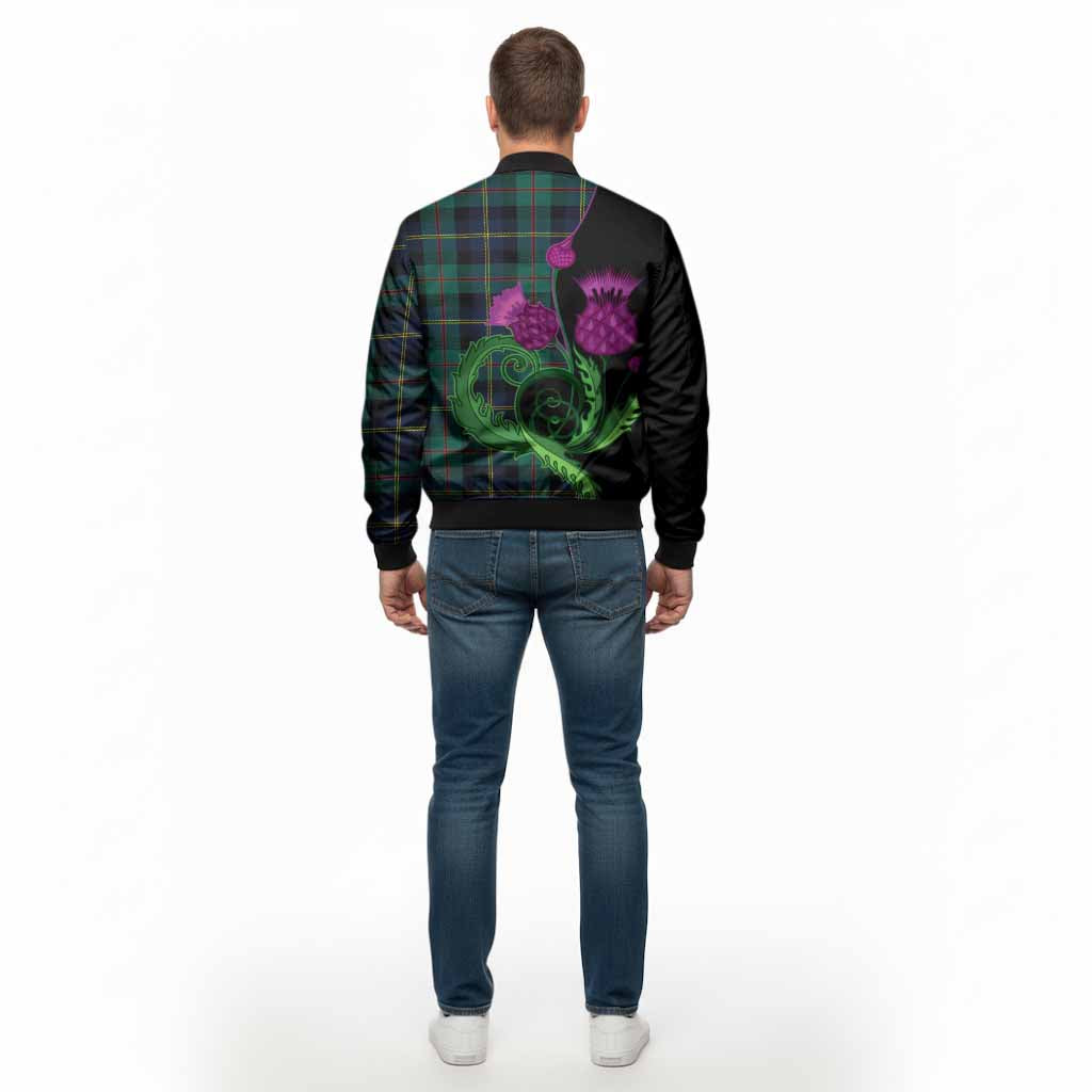 MacAskill (McAskill) Tartan Bomber Jacket Traditional Scottish Thistle