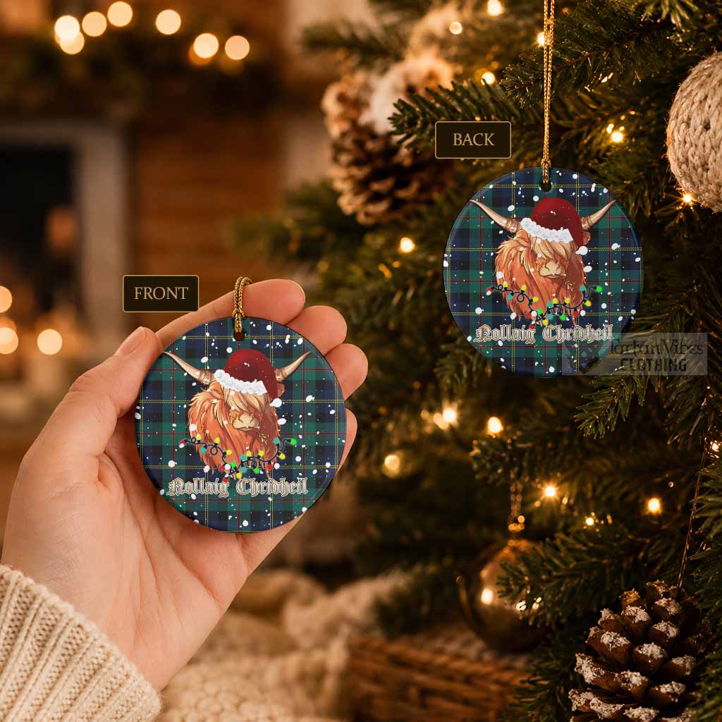 MacAskill (McAskill) Tartan Ceramic Circle Ornament Mister Coo - Highlander Decor - Tartan Vibes Clothing