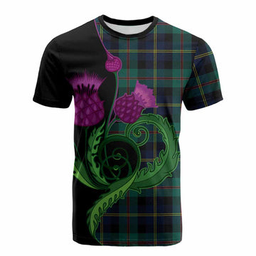 MacAskill (McAskill) Tartan Cotton T-shirt Traditional Scottish Thistle