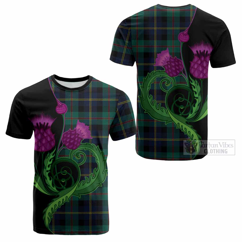 MacAskill (McAskill) Tartan Cotton T-shirt Traditional Scottish Thistle