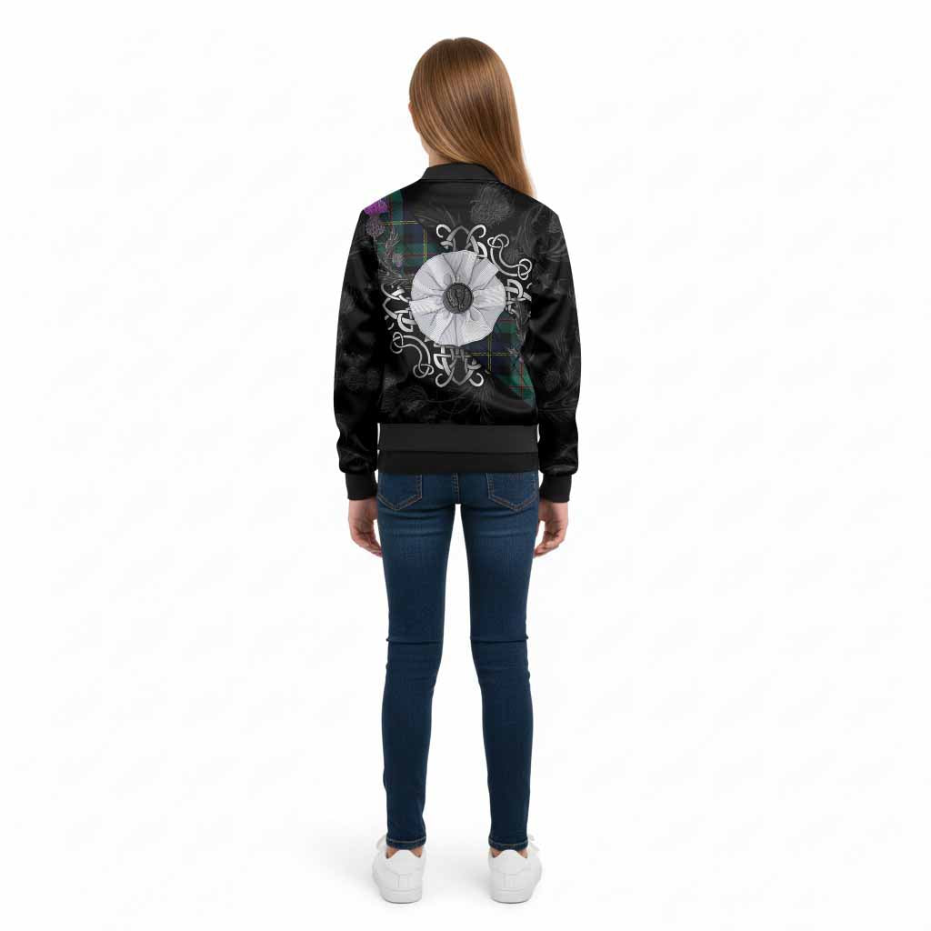 MacAskill (McAskill) Tartan Kid Bomber Jacket Jacobite White Rose - Tartan Vibes Clothing
