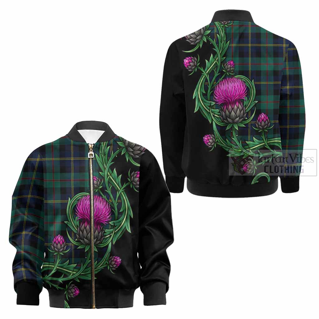 MacAskill (McAskill) Tartan Kid Bomber Jacket Resilient Scottish Thistle - Tartan Vibes Clothing
