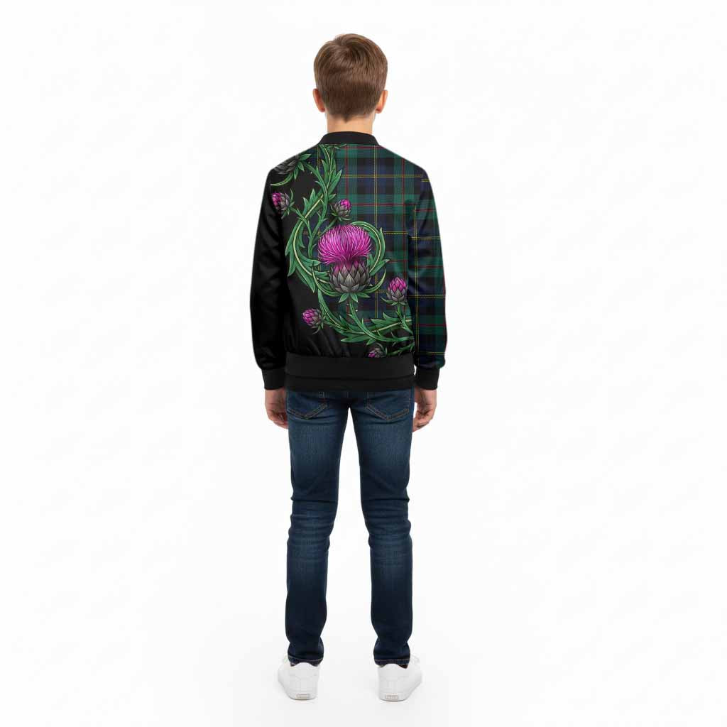 MacAskill (McAskill) Tartan Kid Bomber Jacket Resilient Scottish Thistle - Tartan Vibes Clothing