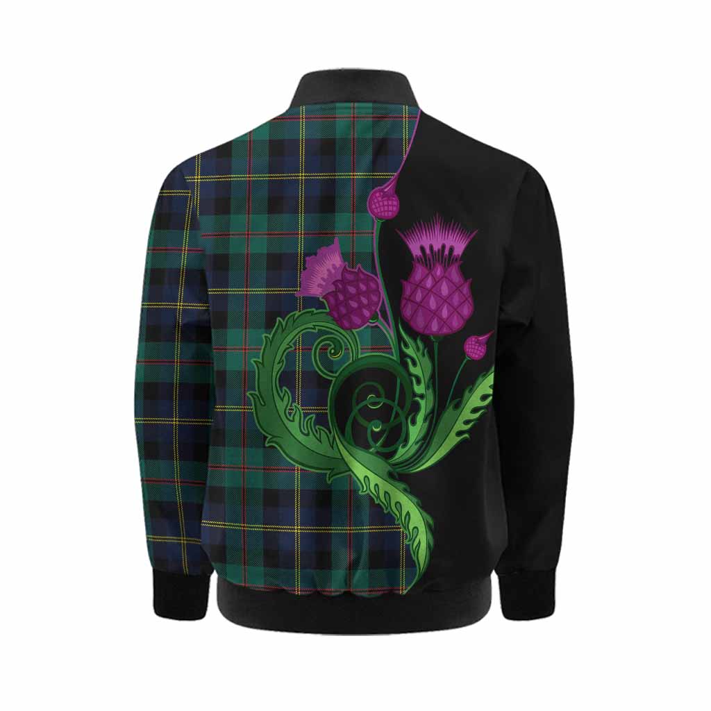 MacAskill (McAskill) Tartan Kid Bomber Jacket Traditional Scottish Thistle