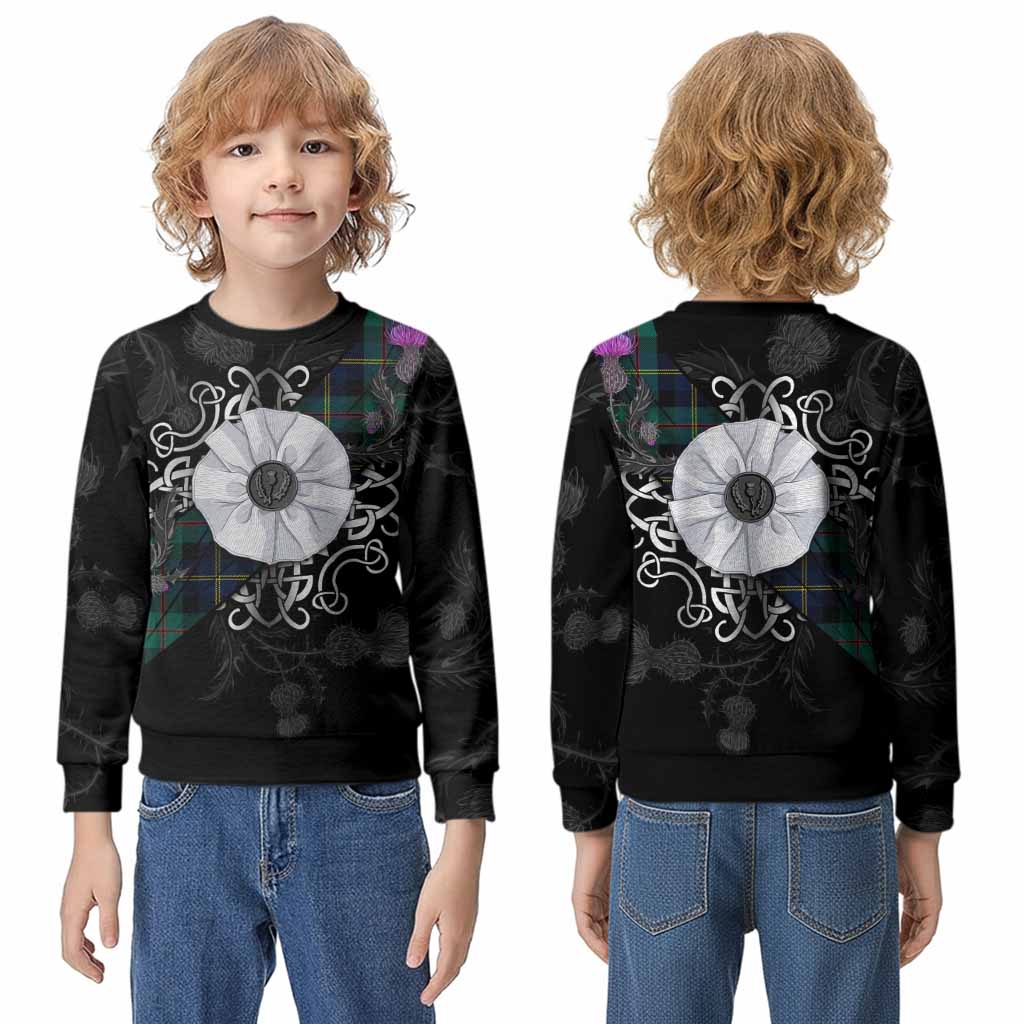 MacAskill (McAskill) Tartan Kid Knitted Sweatshirt Jacobite White Rose - Tartan Vibes Clothing