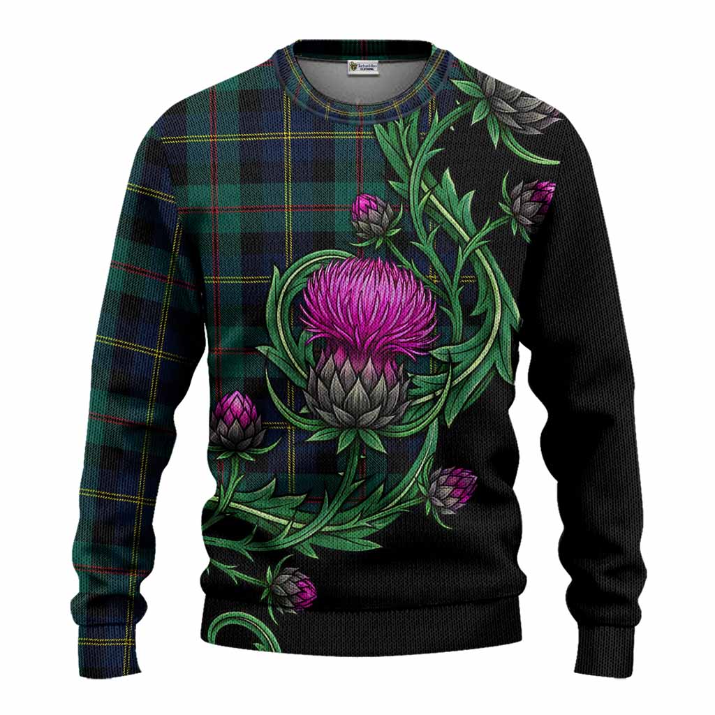 MacAskill (McAskill) Tartan Knitted Sweater Resilient Scottish Thistle Unisex - Tartan Vibes Clothing