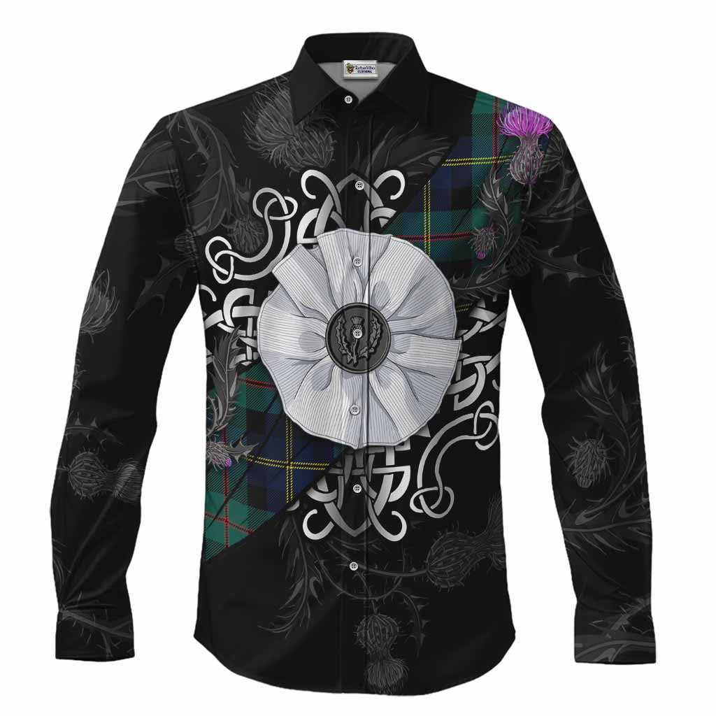 MacAskill (McAskill) Tartan Long Sleeve Button Shirts Jacobite White Rose Men's Shirt S - Tartan Vibes Clothing