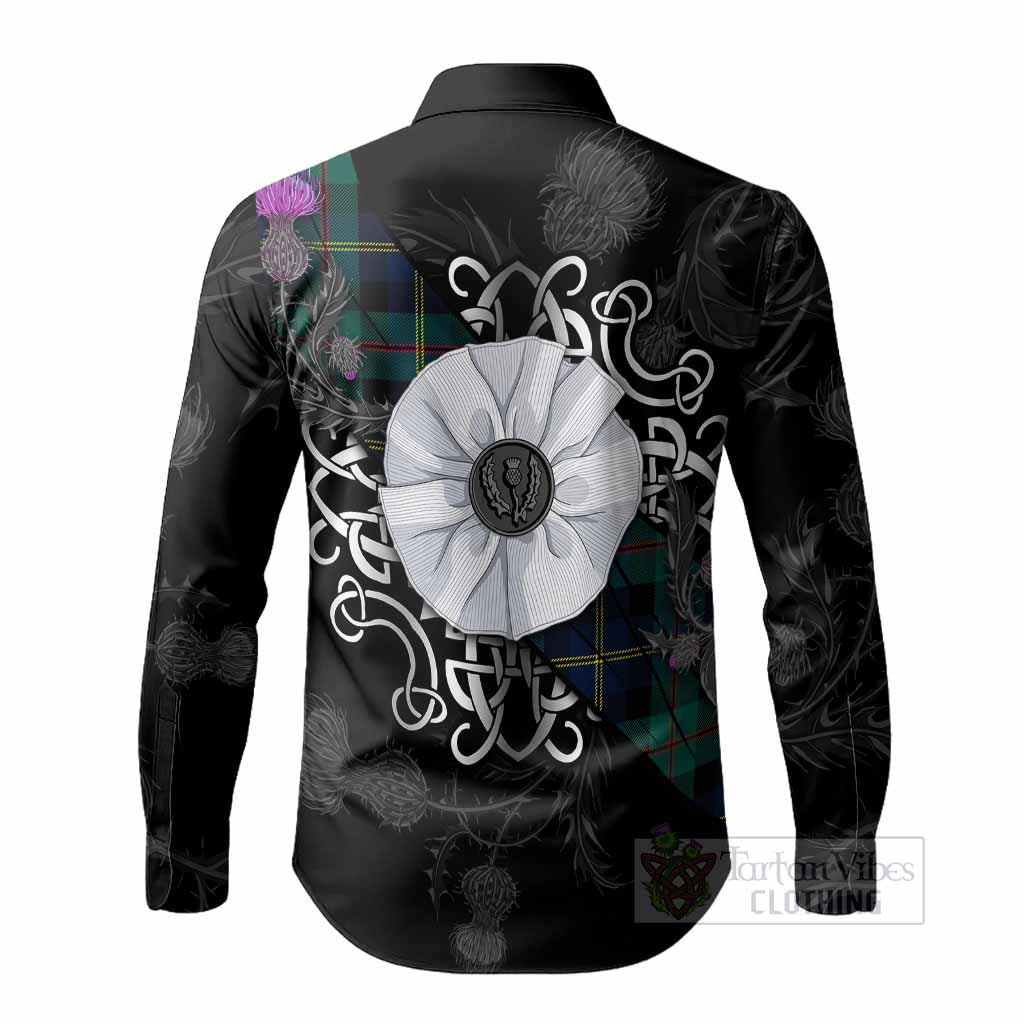 MacAskill (McAskill) Tartan Long Sleeve Button Shirts Jacobite White Rose - Tartan Vibes Clothing