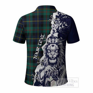 MacAskill (McAskill) Tartan Scottish Polo Shirt Angry Lion With Soccer Ball Style