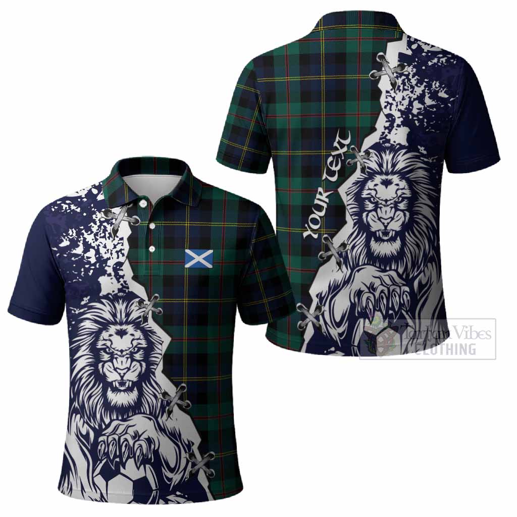 MacAskill (McAskill) Tartan Scottish Polo Shirt Angry Lion With Soccer Ball Style