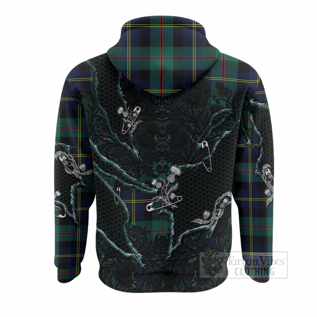 MacAskill (McAskill) Tartan Thistle Dark Gothic Hoodie - Tartan Vibes Clothing