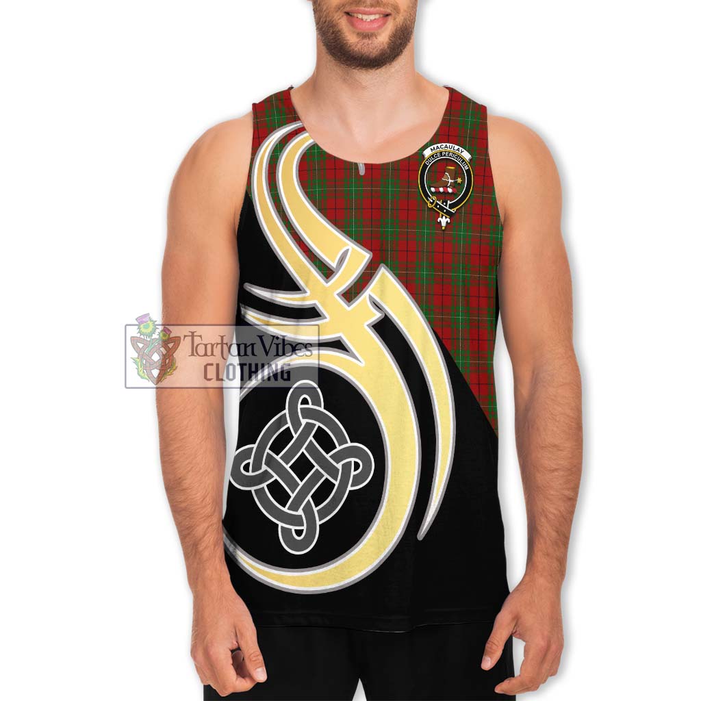 MacAulay (MacAuley) Tartan Men's Tank Top with Family Crest and Celtic Symbol Style Men - Tartan Vibes Clothing