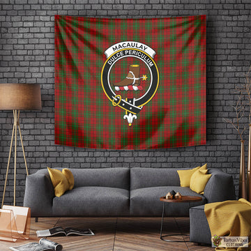 Tartan Vibes Clothing MacAulay Tartan Tapestry Wall Hanging and Home Decor for Room with Family Crest