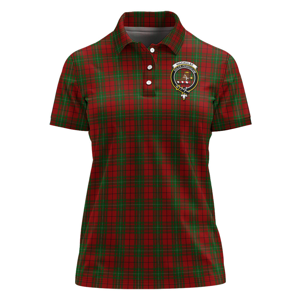 MacAulay (MacAuley) Tartan Polo Shirt with Family Crest For Women - Tartan Vibes Clothing