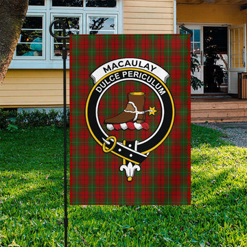 MacAulay Tartan Flag with Family Crest