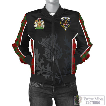 MacAulay Tartan Bomber Jacket with Family Crest and Scottish Thistle Vibes Sport Style
