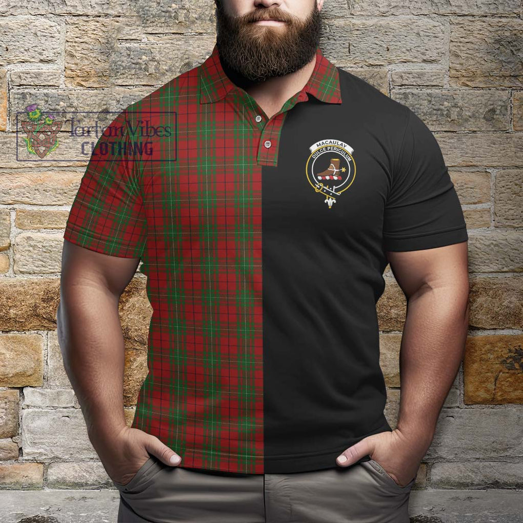 MacAulay (MacAuley) Tartan Polo Shirt with Family Crest and Half Of Me Style - Tartanvibesclothing Shop