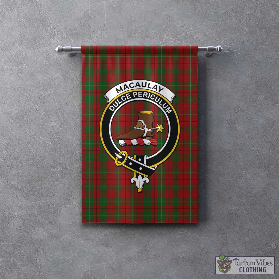 Tartan Vibes Clothing MacAulay Tartan Gonfalon, Tartan Banner with Family Crest