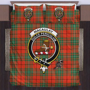 MacAulay Ancient Tartan Bedding Set with Family Crest