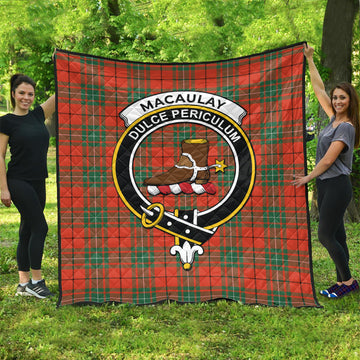 MacAulay Ancient Tartan Quilt with Family Crest