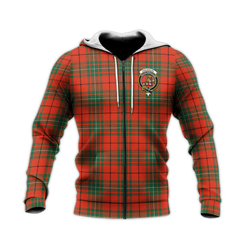 MacAulay Ancient Tartan Knitted Hoodie with Family Crest