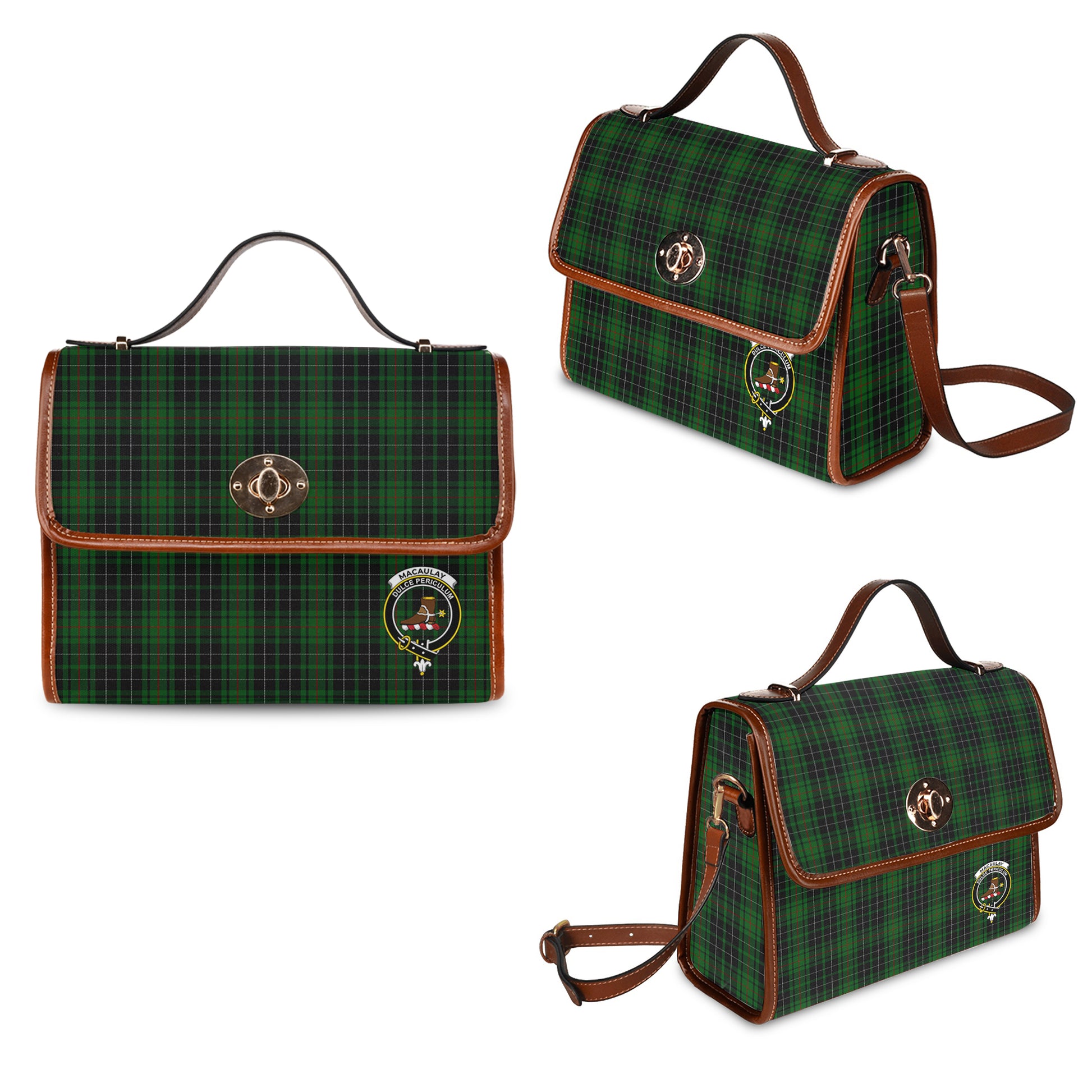 macaulay-hunting-tartan-leather-strap-waterproof-canvas-bag-with-family-crest