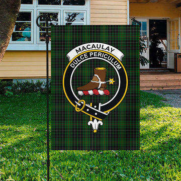 MacAulay Hunting Tartan Flag with Family Crest