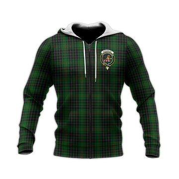 MacAulay Hunting Tartan Knitted Hoodie with Family Crest